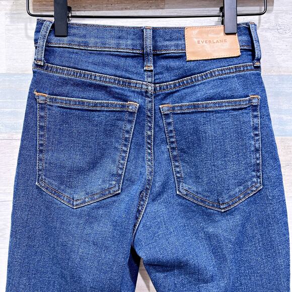 Everlane Authentic Stretch High-Rise Ankle Skinny Jeans Mid Blue Womens 23 - Picture 5 of 8